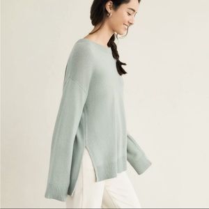 Jenni Kayne Cashmere Boyfriend Sweater in Mist SZ Medium